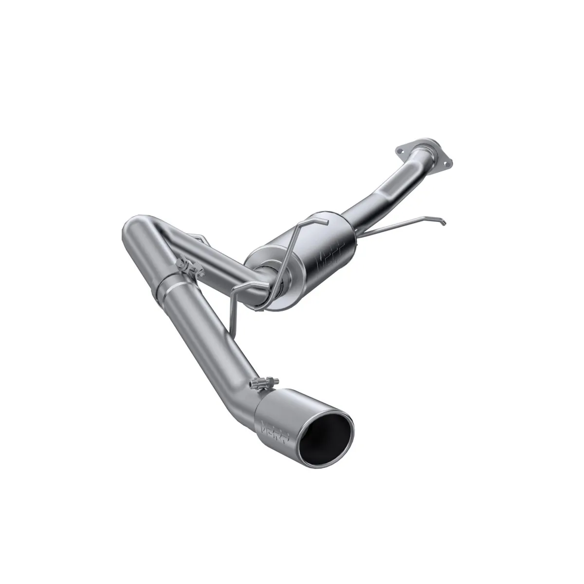 Armor Lite Cat Back Exhaust System; 3 in.; Incl. Ext. Pipe/Muffler/Over Axle Pipe/Tailpipe/Hardware/4 in. OD Tip; Single Side Exit; Aluminized; product image