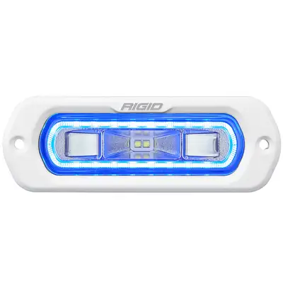 RIGID Industries RIGID Industries SR-L Series Marine Spreader Pod 2 Wire Flush Mount White Housing With Blue Halo