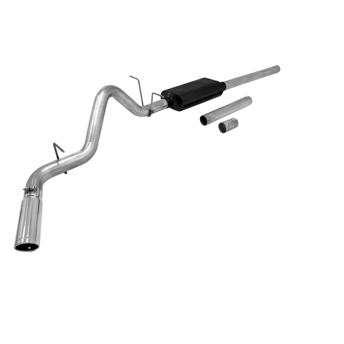 Flowmaster 07-08 GM Silverado/Sierra 1/2 Ton 4.8L and 5.3L with Flex Fuel All WB Except Ext. Cab/Long Bed 09-13 GM Silverado/Sierra 1/2 Ton 5.3L With Flex Fuel Extra Cab W/6.5 Bed And Crew Cab W/5.5 Bed Only 2/4 Wheel Drive 3.00in Outlet Super 50 Series Muf