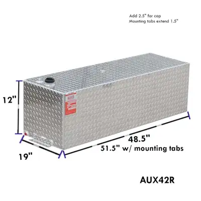 Aluminum Tank Industries Inc 42 Gallon Black Rectangle Diamond Plate Aluminum Diesel Auxilary Tank Only