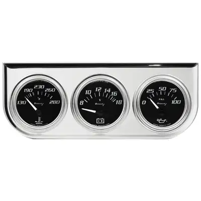 AutoMeter 2.0 Dia Triple Gauge Set w/Chrome Panel