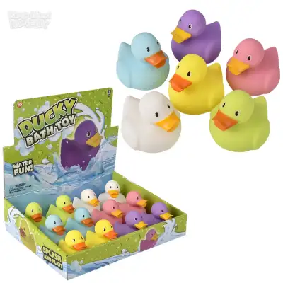 No Brand 3.5\"bath Time Ducky-Assorted Colors 12/Display