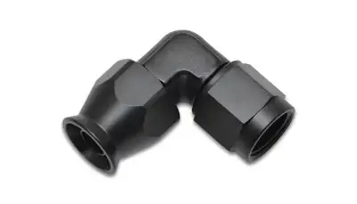 Vibrant Performance 90 Degree Hose End Fitting; -3AN; 6061 Aluminum; Black Anodized; Tight Radius Forged;