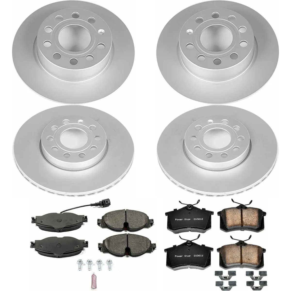 Z23 Sport Geomet Coated Rotor Kit For European Vehicles: Genuine Geomet Fully Coated Rotors; Carbon-Fiber Ceramic Pads W/Hardware; Pad Sensors product image