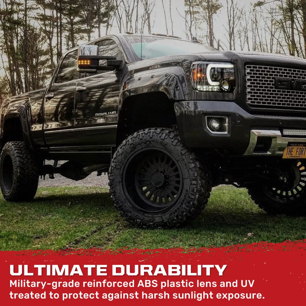 Gmc Sierra 3500 15-19 Dually Projector Headlights w Oled Amber Drls & Scanning Oled Amber Turn Signals in Smoked/Black product image
