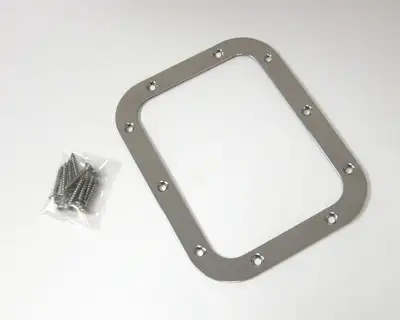 Lokar Rectangular Shift Boot Ring; 6.75 in. x 5.25 in. Outer/5.5 in. x 4 in. Inner; Stainless Steel;