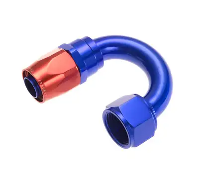Redhorse Performance 08 180 Degree Female Aluminum Hose End Red&blue