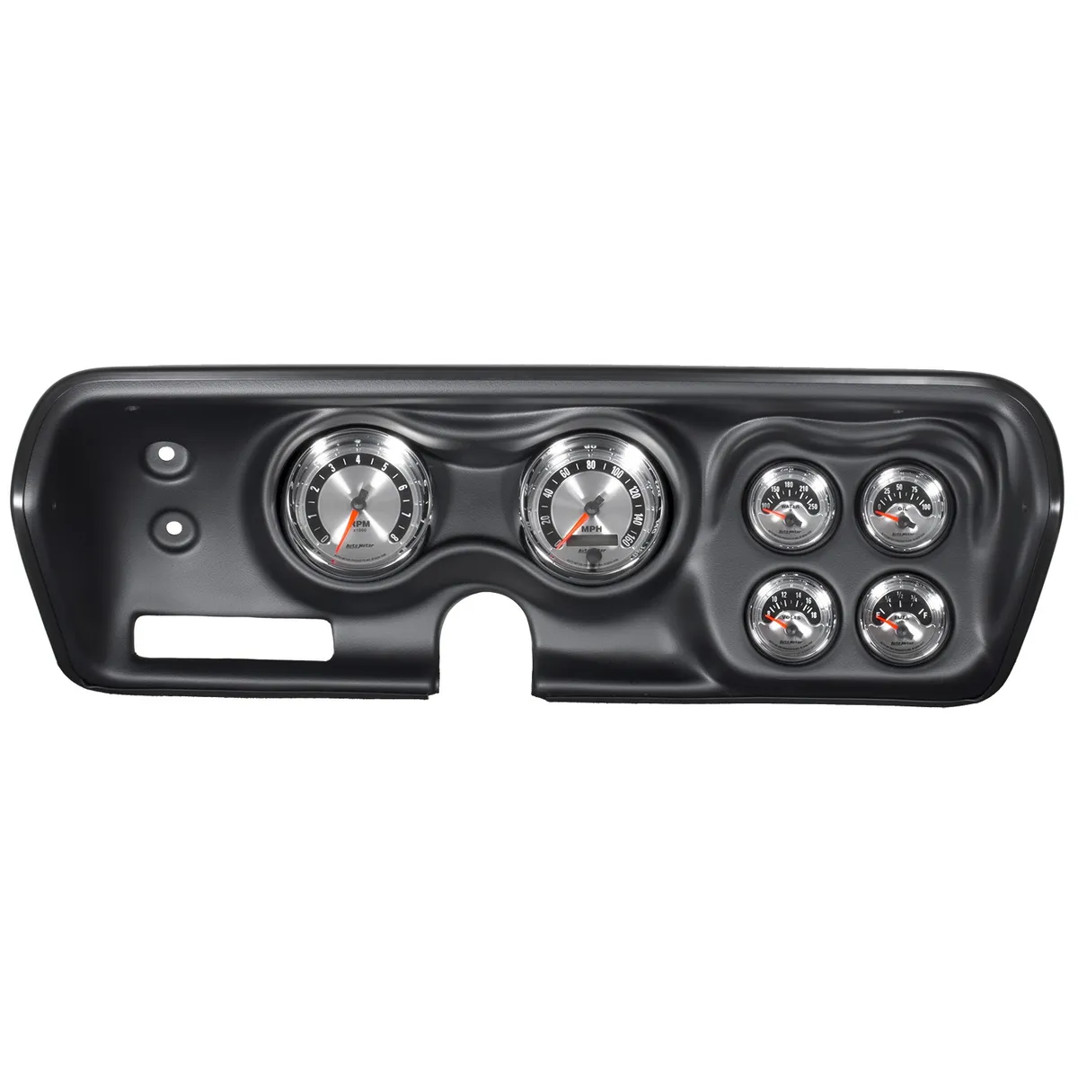 Gauge Kit, 6 Pc, Bbody/Chrgr/Gtx/Rdrunr/Sat 71-74, Tach/Mph/Fuel/Oilp/Wtmp/Volt, American Muscle product image