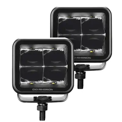 Go Rhino go Rhino 750400321scs Blackout Series - Cubeit 3x3 LED Cube Spot Lights, Pair