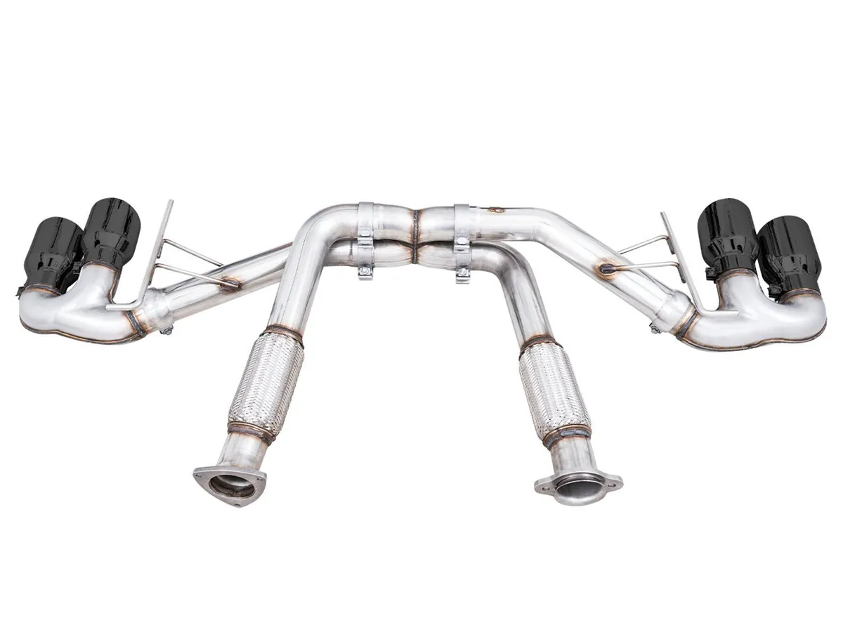 AWE Track Edition Exhaust for C8 Corvette - Quad Chrome Silver Tips product image