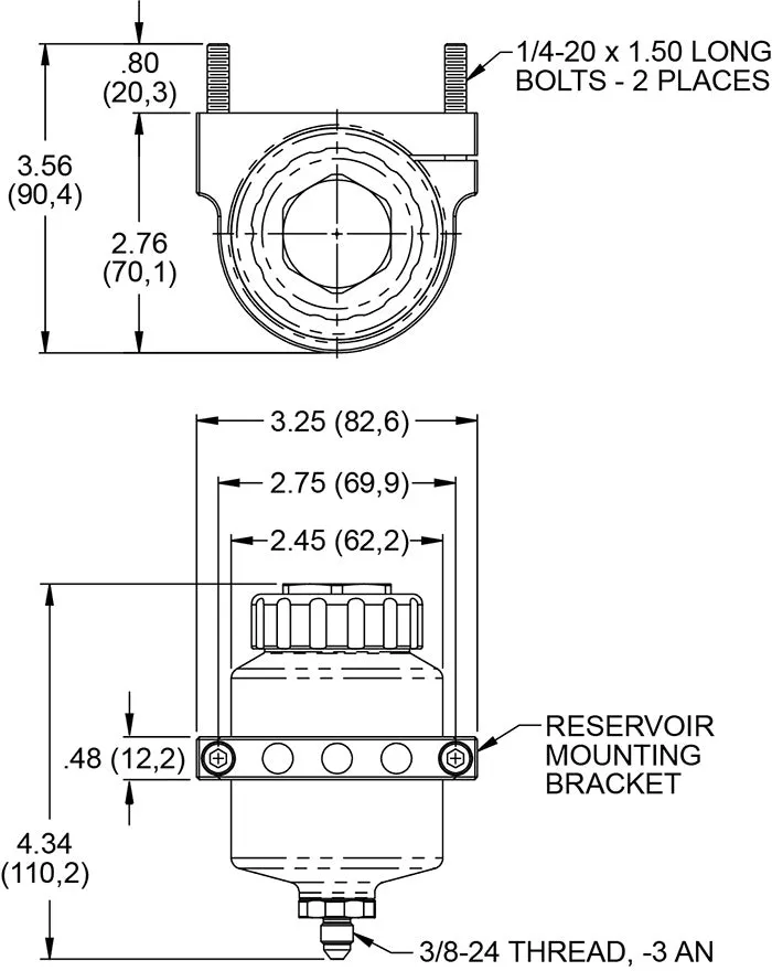 Wilwood Brakes Wilwood KITRESERVOIRBILLET4ozWBRACKET