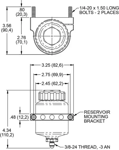 Wilwood Brakes Wilwood KITRESERVOIRBILLET4ozWBRACKET