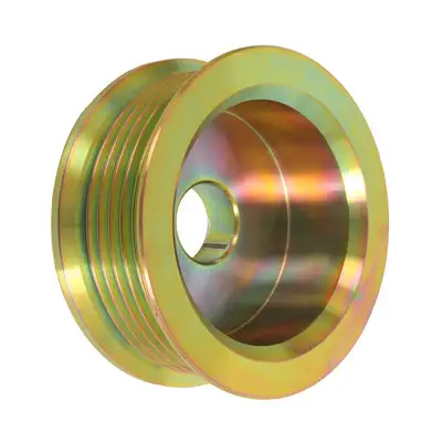 Power Master Alternator Pulley; 6 Groove Yellow Zinc 65mm OD;
