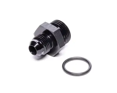Vibrant Performance Male AN to Male ORB Straight Adapter Fitting; -6AN; -8AN ORB; 6061 Aluminum; Black Anodized; w/O-Ring;