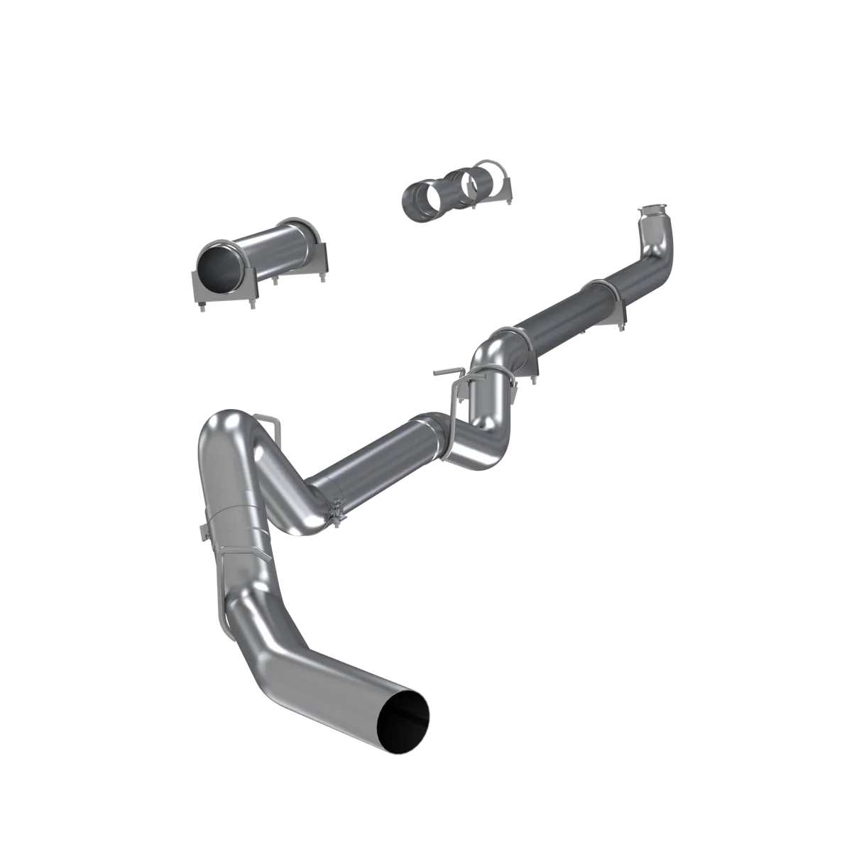 Armor Plus Cat Back Exhaust System; 4 in.; Incl. 4 in. Front Pipe/Ext. Pipe/Muffler Delete Pipes/Tailpipe/Hardware; No Tip; Single Side Exit; Off Road; 409 Stainless Steel; product image