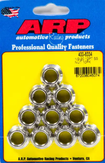 ARP Auto Racing S/S 1/2-20 12pt. Nuts 10pk