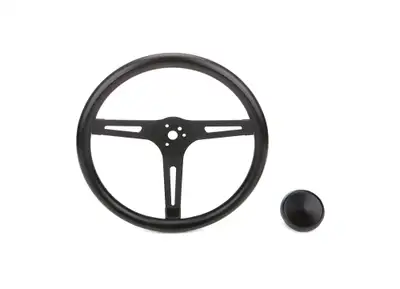 Grant Classic Series Slotted Wheel; 13.5 in Diameter; Black Foam Rim; 3-Spoke; Black Spokes;
