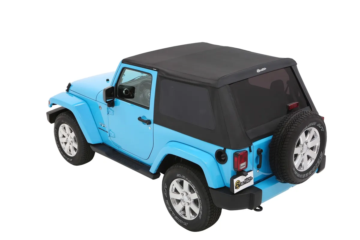 Trektop Slantback Soft Top For Jeep 2007-2018 Wrangler JK 2 Door Black Diamond Bestop product image