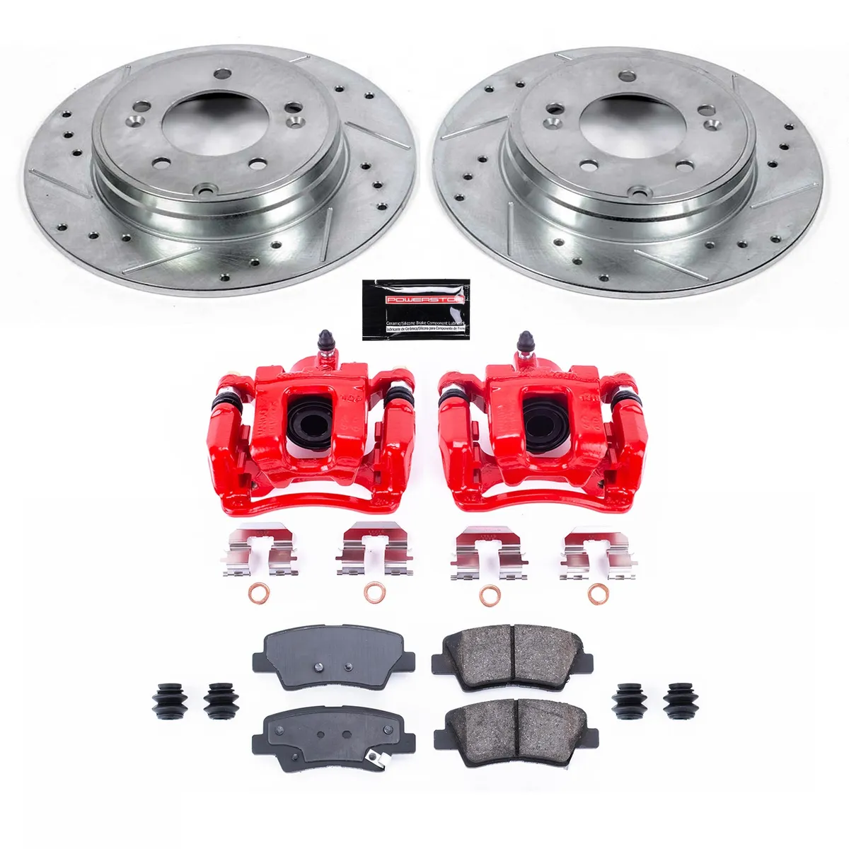 Z23 Evolution Sport Upgrade Kit: Drilled/Slotted Rotors; Carbon-Fiber Ceramic Pads; Powder Coated Calipers product image