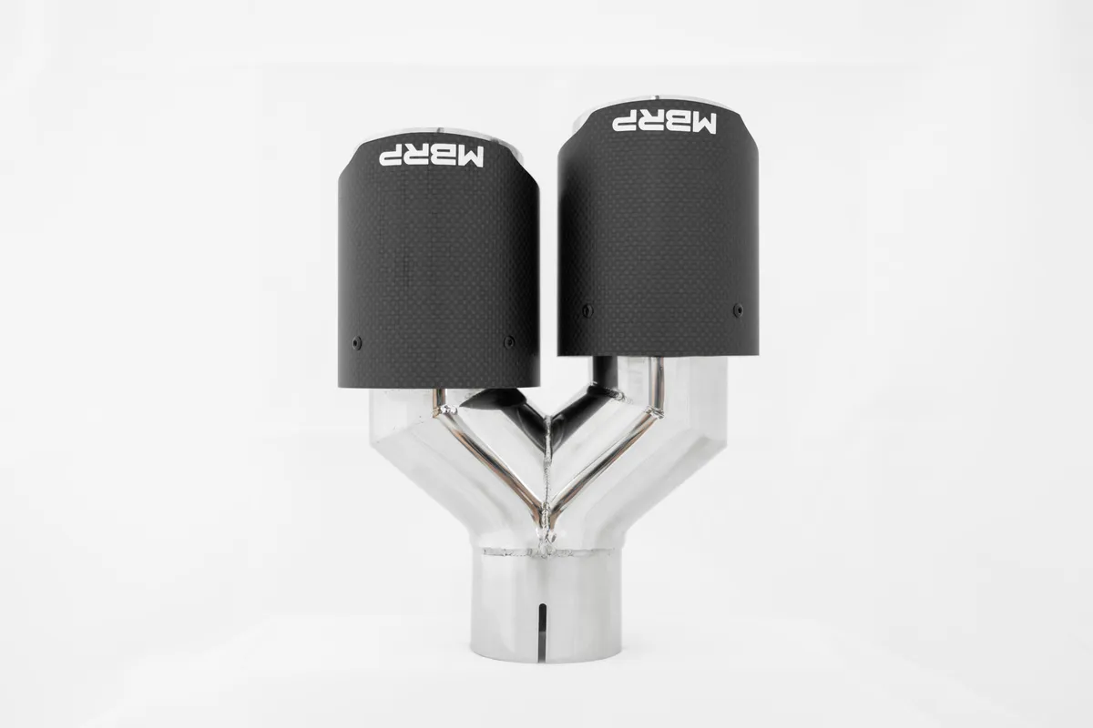 Carbon Fiber Exhaust Tip; 2.5 in. Inlet Diameter; Carbon Fiber; Dual 3.5 in. Outlet Diameter. Out Dual Wall; product image