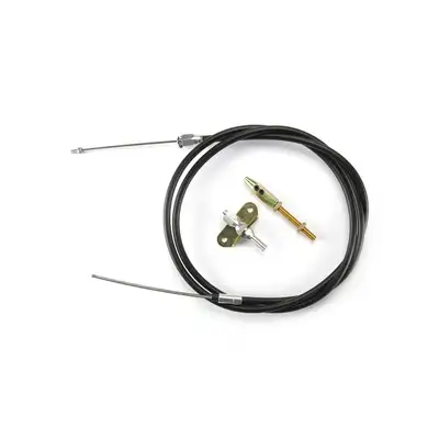 Lokar Emergency Brake Connector Cable Kit; Fits w/Lokar Under The Dash Emergency Brakes; Incl. 6 ft. Connector Cable/Aluminum Fittings/Adjuster/Ferrule; Black Housing;