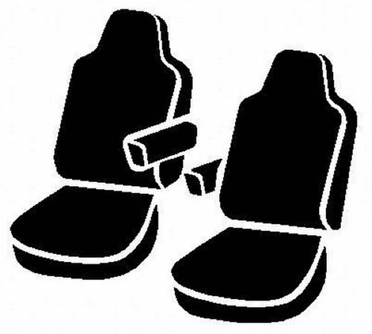 Seat Protector™ Custom Seat Cover; Poly-Cotton; Black; Bucket Seats; Tapered Headrests; Armrests; Incl. Head Rest Cover; product image
