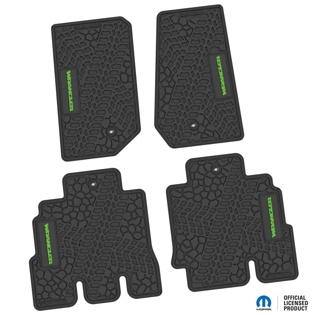 07-13 Jeep JKU 4 Dr Front and Rear -Tire Tread/Scorched Earth Scene w/ Wrangler Insert - Black w/ Red Insert product image