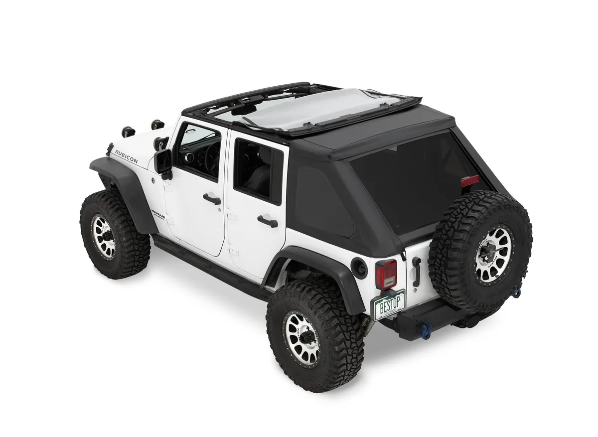 The Ascent Soft Tops For Jeep 2007-2018 Wrangler JK 4 Door Black Diamond Bestop product image