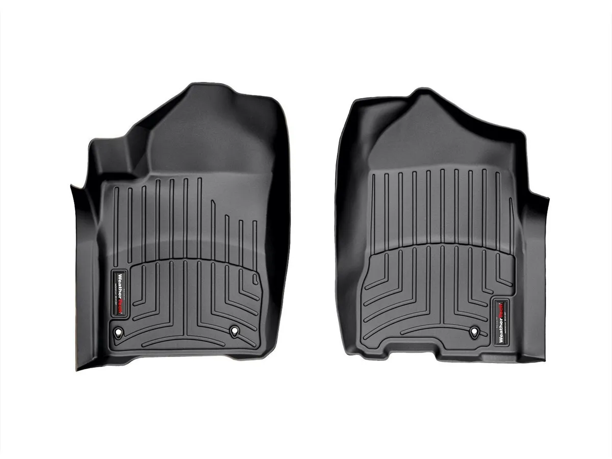 2008 - 2010 Infiniti QX56 Black Front FloorLiner Post Hole (Nissan/Infiniti FLs):2; / 2008 + Nissan Armada Black Front FloorLiner Post Hole (Nissan/Infiniti FLs):2; / 2008 + Nissan Titan Black Front FloorLiner Bodystyle:Crew Cab;Post Hole (Nissan/Infinit product image