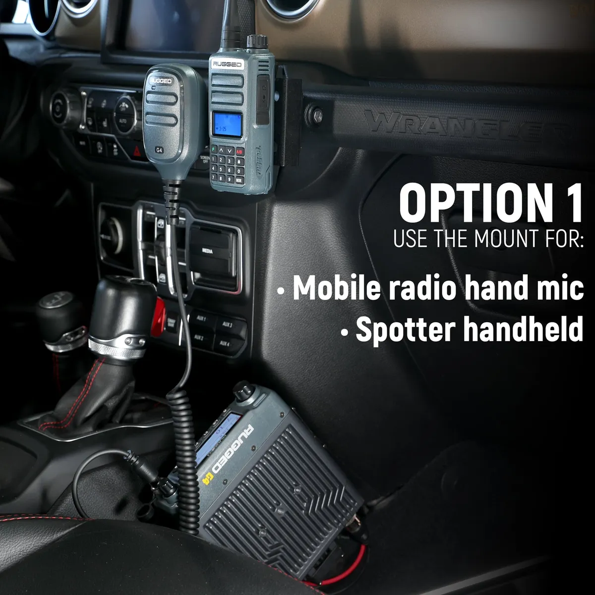 Handheld Radio Grab Bar Mount For Jeep JK Jku/Jlfits R1/V3/Gmr2/Gmr2 Plus/Rh5r product image