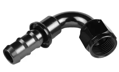 Redhorse Performance 04 120 Degree An/Jic Hose End Push Lock Black