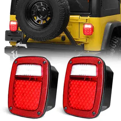 LED Factory Mart LED Tail Lights For Jeep Wrangler CJ / YJ / TJ / Rubicon