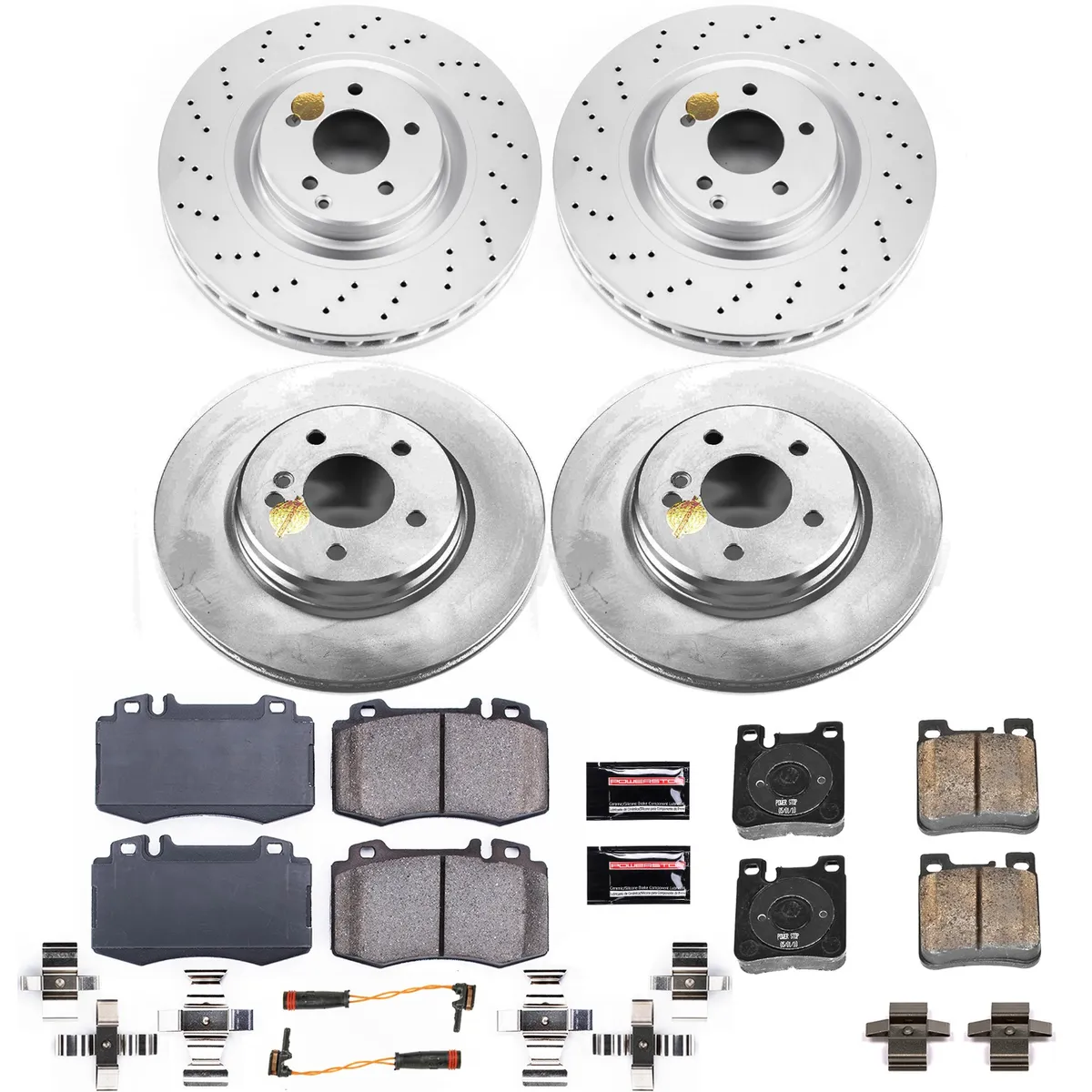 Z23 Sport Geomet Coated Rotor Kit For European Vehicles: Genuine Geomet Fully Coated Rotors; Carbon-Fiber Ceramic Pads W/Hardware; Pad Sensors product image