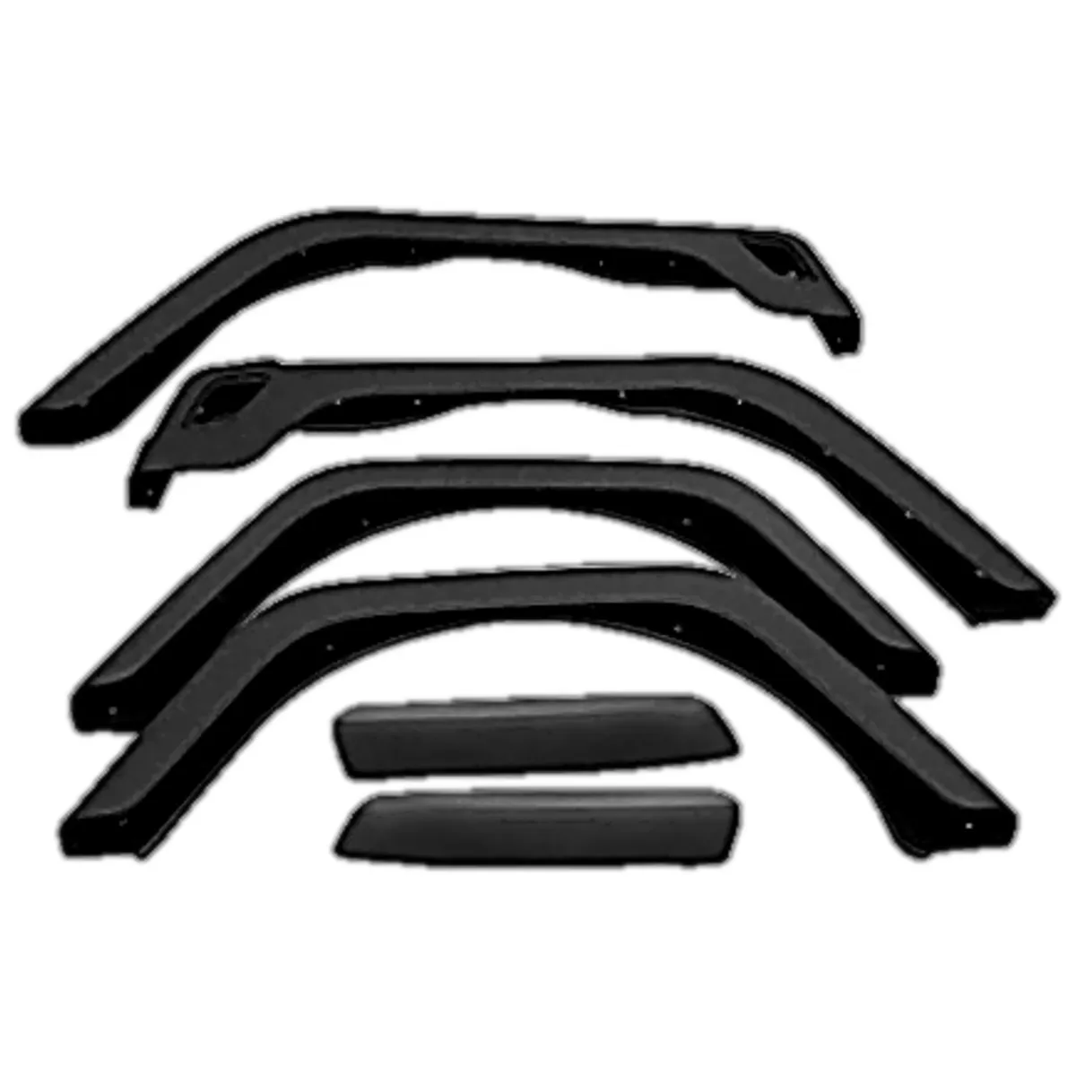 1997-2006 Wrangler TJ 6 Piece Set; Flat Black; OE Width product image