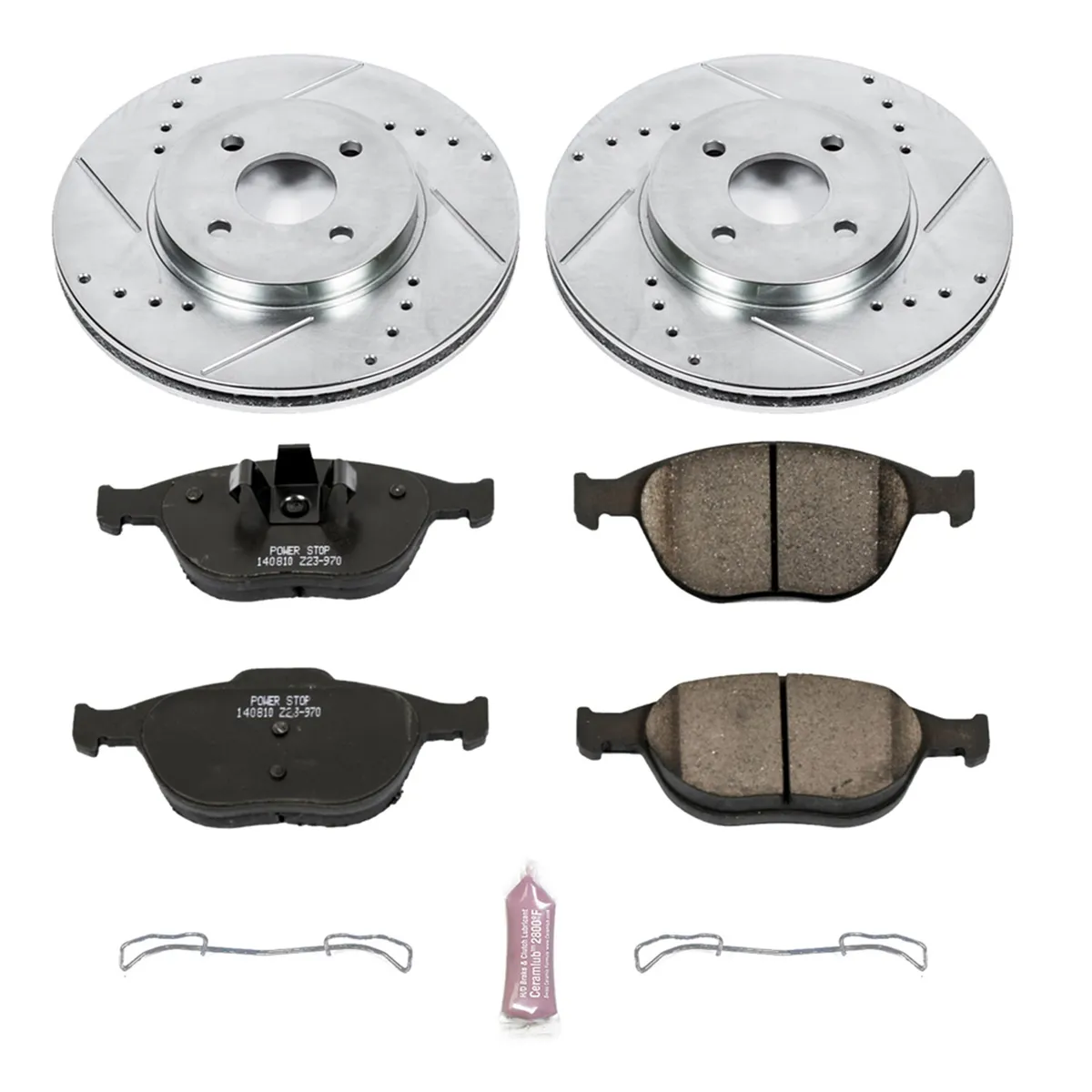 Z23 Evolution Sport Upgrade Kit: Drilled/Slotted Rotors; Carbon-Fiber Ceramic Pads W/Hardware product image