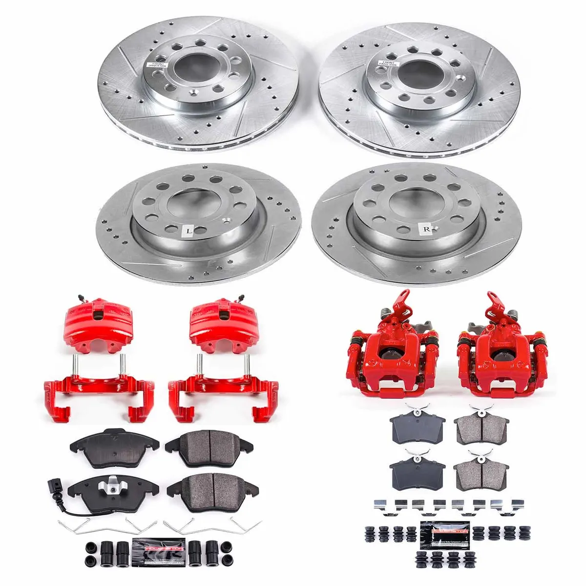 Z23 Evolution Sport Upgrade Kit: Drilled/Slotted Rotors; Carbon-Fiber Ceramic Pads; Powder Coated Calipers product image