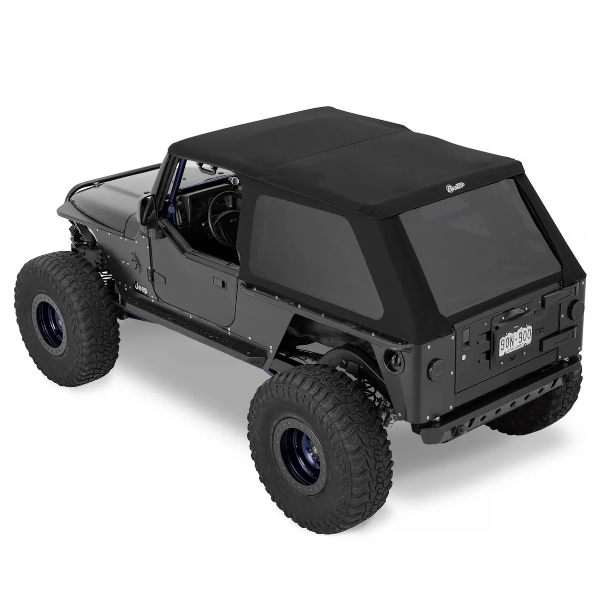 Trektop Slantback Soft Top For Jeep 2004-2006 Wrangler TJ Black Premium Twill Bestop product image