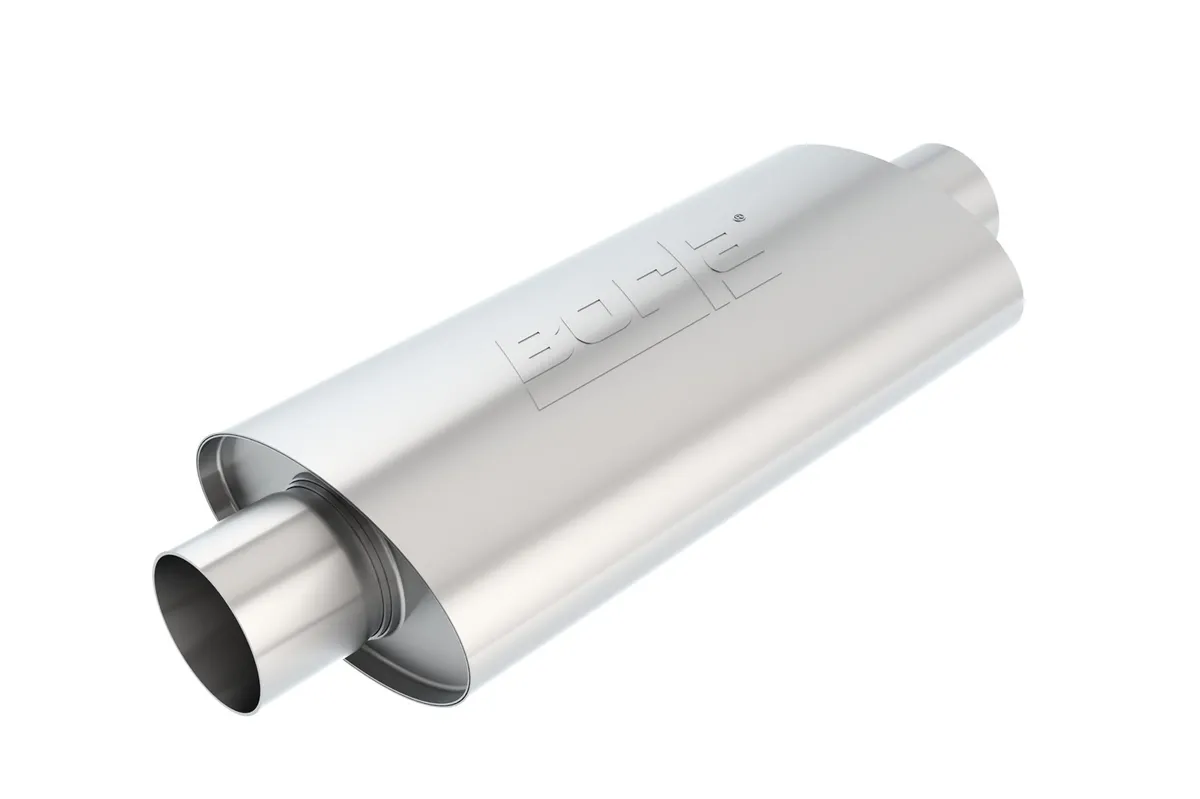 XR-1 Stainless Multicore Racing Mufflers Full Bodied Cars Oval Body CenterCenter 3 in. Inlet 3 in. Outlet 16 in. x 4.25 in. x 7.88 in. Body Size 21 in. Overall Length T-304 Stainless Steel product image