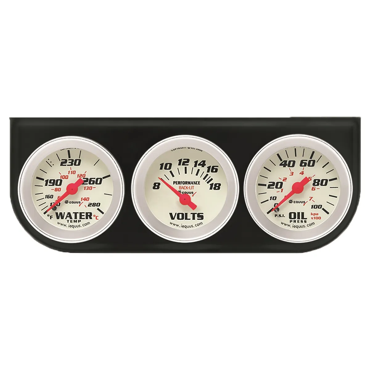 2.0 Dia Triple Gauge Set w/Black Panel product image