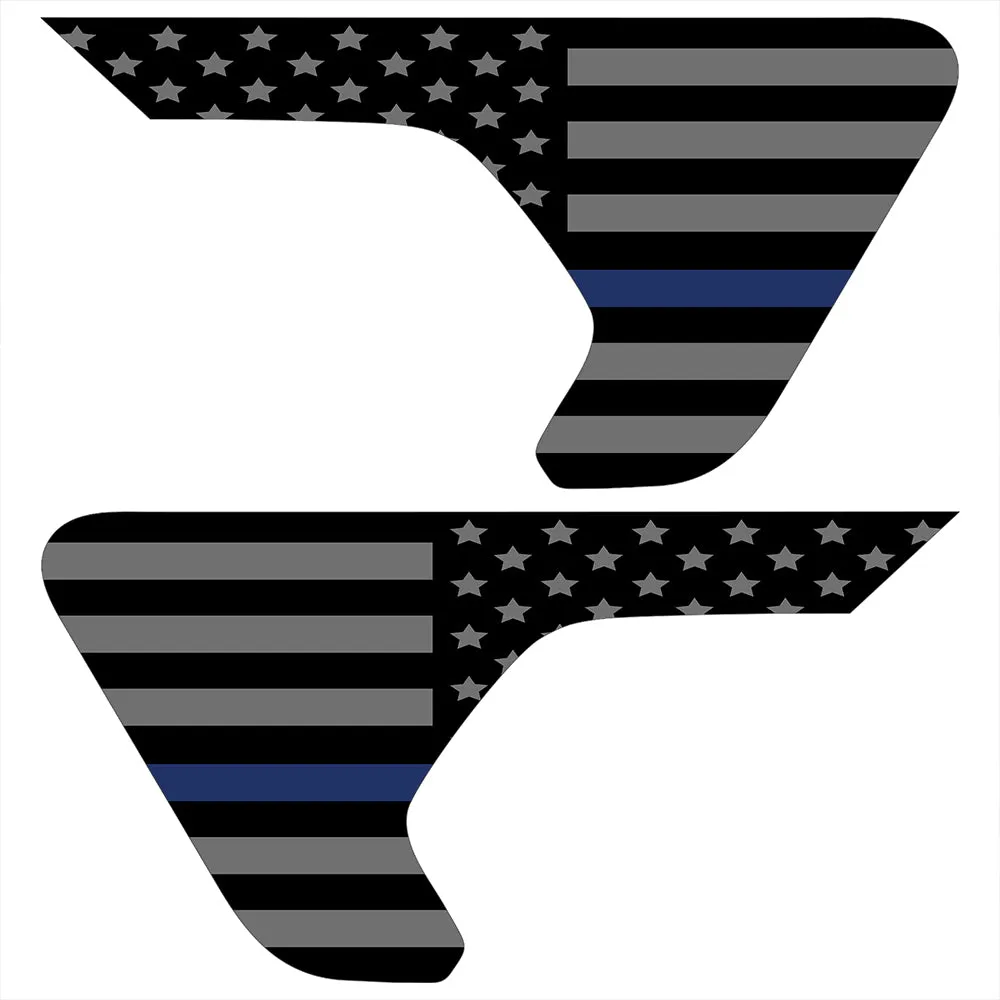 Blackout Thin Blue Line Flag 2pc Vinyl Fender Decal product image