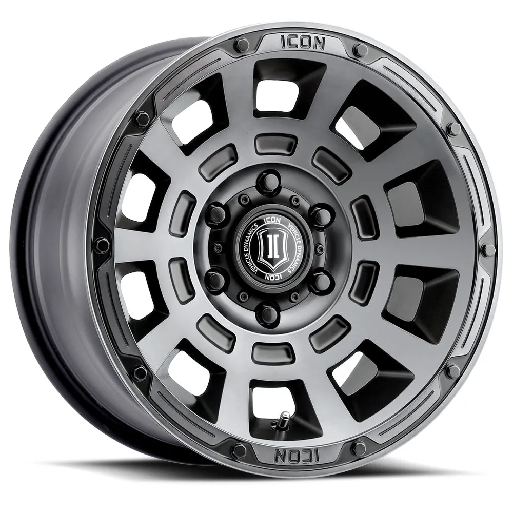 ICON Alloys Thrust, Smoked Satin Black, 17 x 8.5 / 6 x 135, 6mm Offset, 5" BS product image