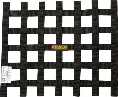 Racequip Ribbon Style Race Car Window Net Sfi 27.1 Certified; Black 15 h x 18 w