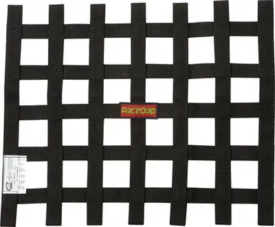 Racequip Ribbon Style Race Car Window Net Sfi 27.1 Certified; Black 15 h x 18 w