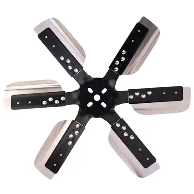 Derale 19 Heavy Duty Stainless Steel Reverse Rotation Flex Fan, Black Hub