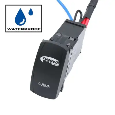 Rugged Radios Waterproof Radio & Intercom Install Harness With Rocker Switch