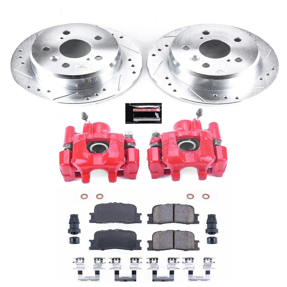 Z23 Evolution Sport Upgrade Kit: Drilled/Slotted Rotors; Carbon-Fiber Ceramic Pads; Powder Coated Calipers product image