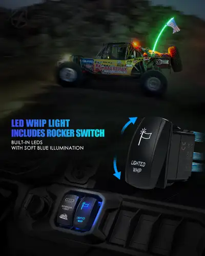Xprite Spiral LED Flag Pole Whip Light | Twister Series