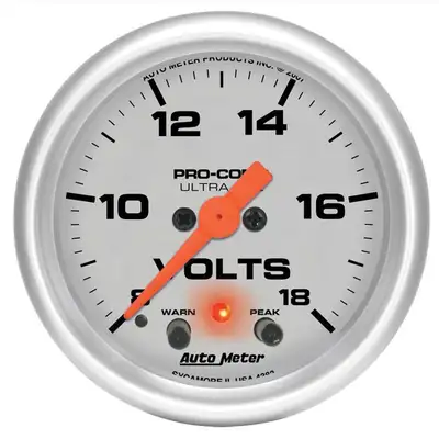 AutoMeter Gauge, Voltmeter, 2 1/16", 18V, Digital Stepper Motor w/Peak & Warn, Ultra-Lite