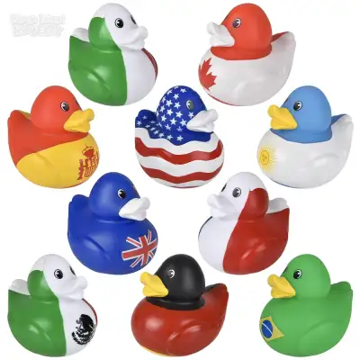 No Brand 3.5\" World Flag Rubber Duckies