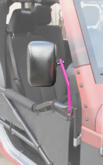 Steinjager Doors 2007-2018 Mirror Legs to Fit Tube Doors Hot Pink